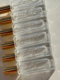 These custom engraved refillable perfume bottles are made to order for the special women in your life! They make great gifts for your bridesmaids and is something that they will hold on to you for long after your special day. They also make great stocking stuffers, party favors, and are the perfect travel size if you want to gift yourself a little something for your next vacation.  1 oz/30 mL 4.4in x .9 in x 3.1 in