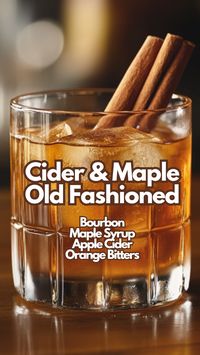 The Cider and Maple Old Fashioned is a cozy, autumn-inspired cocktail that combines the rich flavors of bourbon and maple syrup with the crisp sweetness of apple cider. The addition of orange bitters and a cinnamon stick garnish brings warmth and complexity to this delightful drink.  #ciderandmapleoldfashioned via @mybartender