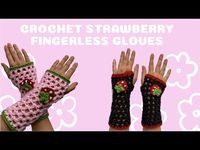 crochet strawberry fingerless gloves tutorial (BEGINNER FRIENDLY!) - YouTube