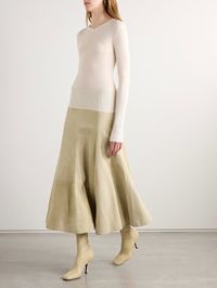 KHAITE Lenno suede midi skirt | NET-A-PORTER