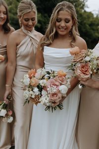 The Milbys! Absolutely in love with this soft color palette! Samantha had such a vision to blend champagne tones in every sense of the word. The fans, the garden-inspired flowers, and the candlelight were the perfect touches for creating this look!! We are also huge fans of Samantha’s sister, Kris