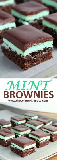 Mint Brownies Chocolate Ganache | Christmas party recipe