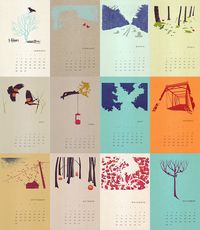 2012 Gocco Printed Wall Calendar by IlsaBrink on Etsy