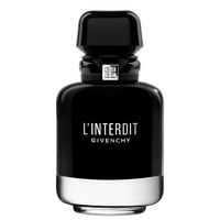 L'Interdit Intense é um perfume Givenchy feminino floral amadeirado. Revela uma versão da linha que leva a emoção do proibido a alturas ainda maiores. Um convite para desafiar e explorar seus limites. O Perfume Givenchy L'Interdit Intense traz a essência da flor de laranjeira e tuberosa logo na abertura. Os sentidos são cativados pela suave baunilha e o inesperado gergelim preto. E, em seu coração, uma mistura amadeirada de vetiver e patchouli transforma L'Interdit Intense na Underground Flower