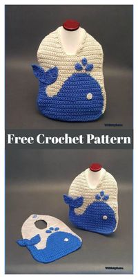 The Blue Whale Baby Bib Free Crochet Pattern and Video Tutorial