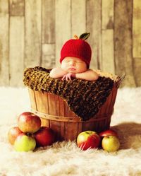 Baby Hat CROCHET PATTERN in 5 sizes 0-10 years, Baby Child An Apple a Day