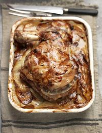 Tom Kerridge's Slow Roast Lamb with Boulangere Potatoes | Sainsbury's Magazine