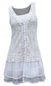 Lady Chantal Vintage Victorian Lace Top, Two Pieces In White