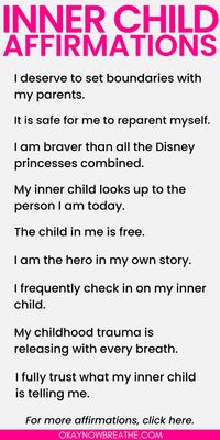 Inner Child Healing Affirmations - Reparent yourself by speaking inner child affirmations and speed up the healing process. Fill yourself with self-love and self-worth. Heal your inner wounded child.