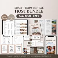 Hey Airbnb hosts, vacation rental owners, and short-term stay managers! Elevate your hosting game with this must-have Canva template bundle designed for rental property owners. These thoughtfully designed templates streamline host-guest communication and help you effortlessly maintain high standards with cleaning checklists, property organization, and inventory management. Plus, you can easily promote your rental on social media platforms like Instagram to boost bookings. Ideal for short and med