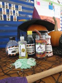 Dramatic Play~The Bubbling Cauldron  Hocus Pocus! Calling all witch's and wizards. The Bubbling Cauldron Dramatic Play Center is a perfect addition to the Halloween season. What fun it is to pretend play in this Halloween inspired play area.