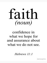 "Hebrews 11:1 Faith Definition Black & white Bible verse" Canvas Print by blackcatprints | Redbubble