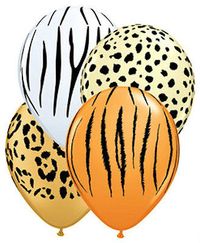 12 pc + Safari Animal Print Latex Balloons Happy Birthday Party Teen Jungle Kids