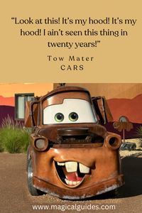 Looking for the best Disney quotes? Dive into the funniest & most heartwarming Tow Mater quotes from Disney’s Cars movies! This lovable Disney character brings plenty of charm & humor to the screen. Perfect for fans of Disney aesthetic, movie quotes, & unforgettable characters. Explore Magical Guides for more inspiration, Disney quotes, & everything that makes the Cars movies so special!