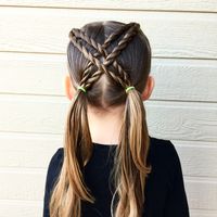 Today we did a fun crisscrossed pigtail style. It was perfect for school. Hope everyone is having a great week!