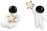 Amazon.com: SimpleLif Cute Stud Earring /Astronaut Small Asymmetrical Earrings for Women Girl,1.6 X 2.2 cm: Clothing