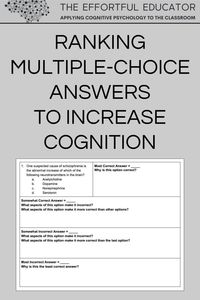 Multiple-choice questions…some people love them, some people hate them. What if, when presented with a multiple-choice question, students had to not only choose the correct answer, but they had to rank each option from most correct to somewhat correct to somewhat incorrect to most incorrect?