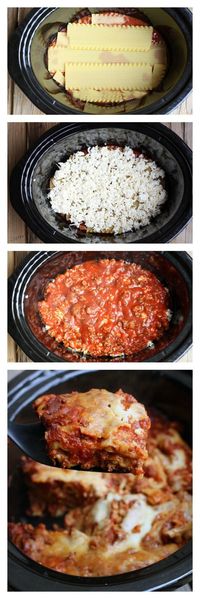 Slow Cooker Lasagna makes one of my favorite dinners a synch! You don't even have to boil the noodles first!