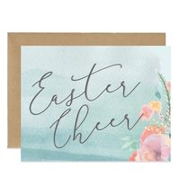 Easter Cheer Greeting Card | Show someone you love them with a beautiful Easter greeting card. Folded card, blank inside, envelope included. Available as a single card or set of 2-15 greeting cards. Find more holiday and everyday greeting card styles at digibuddha.com | Designed exclusively by Digibuddha Paper + Gifts #digibuddha