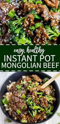 This healthy instant pot mongolian beef and broccoli recipe is such an easy, healthy weeknight meal idea! This recipe can be made in under 30 minutes and it's tasty, healthy and kids will love it.