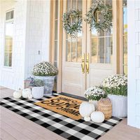 Larger Size: Our 4x6 Feet Black Rugs Are Thicker Than Most Rugs On . This Washable Black And White Plaid Rug Is Resistant To Outdoor Elements; Keeps Its Vibrant Color, And Is Extremely Durable Cotton Material: This Black And White Rug Is Made Of 60% Cotton And 10% Anti-Aging Ingredients, Making It More Suitable For Outdoor Use. The Eco-Friendly Fabric Is Great At Water Absorption, Antistatic, And Is Soft And Durable. Please Note That There May Be A 1-Inch Deviation Due To Hand-Cutting And Sewing