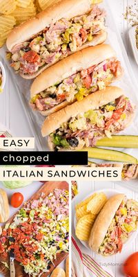 Treat yourself to our Chopped Italian Sandwich! Bursting with flavor and featuring bite-sized classic Italian sub ingredients tossed in tangy homemade dressing and nestled in a chewy hoagie roll. The tiktok viral recipe is a twist on a classic favorite, ready in just 10 minutes. PRINTABLE RECIPE at TidyMom.net