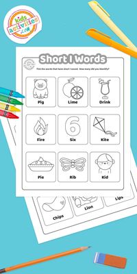 Practice short and long I words with our short I words worksheets! It's a fun and engaging way to recognize short I sounds when speaking and reading.