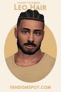 Leo Hair with cornrow braids. This afro-centric hairstyle for male Sims is maxis match, short, undercut on the sides, and works great on almost any male Sim. Find it as # 23 in our CC list here