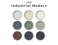 Industrial Modern Valspar color palettes feature bold, muted shades for a modern rustic look. Picking the perfect paint color for your home should be a fun and easy experience! My paint color palette includes nine coordinating colors that are complementary to each other and work together for a cohesive look for your ho