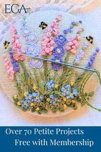 Join the Embroiderers' Guild of America and access more than 70 FREE embroidery and needlework patterns in the Petite Projects library.