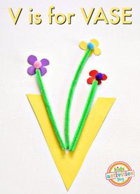 Letter V Craft- V Is For Vase Preschool Craft | Kids Activities Blog