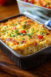 A timeless dish featuring golden hashbrowns, fluffy eggs, and melted cheese, perfect for cozy family breakfasts or special brunch gatherings. Simple, hearty, and oh-so-delicious! Need dinner ideas? Save this recipe now #classiccasserole #hashbrownrecipes #breakfastideas #brunchfavorites #familymeals #easybreakfast #comfortfood #eggcasserole #quickrecipes #makeaheadmeals