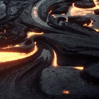 An aesthetic photograph of lava.