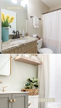 Discover how our team took this small bathroom from forgettable to an organic modern oasis