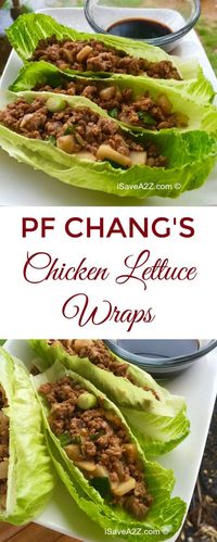 This recipe has become extremely POPULAR in my house! PF Chang's Chicken Lettuce Wraps Copycat Recipe - http://iSaveA2Z.com