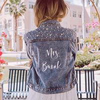 Bride Denim Jacket | Wedding Jean Jacket | Embroidered & Personalized – Miss To Mrs® Shop