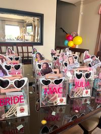 Get ready to slay your bachelorette party with these personalized bags! Whether you're treating your besties or spoiling yourself (you deserve it these chic, clear bags are perfect for your bachelorette. Made from top-tier durable plastic and dressed up with a pop of vinyl, these bags are custom-made with your name. Fill them up with all the party essentials (hello, champagne!) or use them to pack your beach day must-haves. Perfect for any kind of party vibe - from a tropical getaway to a wild night out. Your squad will love these keepsakes almost as much as they love you! Why You'll Love It: Premium durable plastic Vinyl personalization - your name, your way! Perfect for bachelorette favors, bridal showers, or just because your girls deserve it! Size Deets: 8x7 inches How to Order: Choose