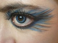 Makeup blue feather eyes