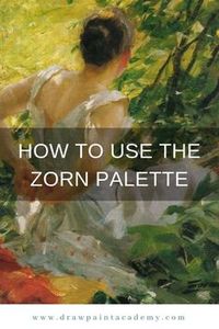 The Zorn palette refers to a palette of colors attributed to the great Swedish artist, Anders Zorn (18 February 1860 – 22 August 1920). It consists of just 4 colors being yellow ochre, ivory black, vermilion and titanium white. Cadmium red light is commonly used in place of vermilion by modern day artists.Whilst this may seem like an extremely limited range of colors, Zorn demonstrated through his paintings just what is possible with such a limited palette. #zornpalette #color #drawpai