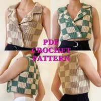 Adriana Checkered Vest Crochet Pattern - Etsy