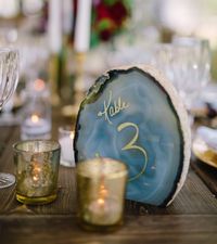 Agate stone place cards