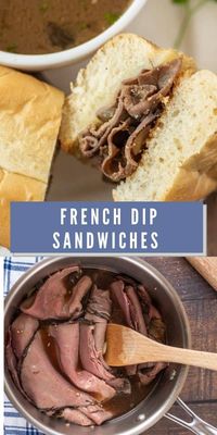 These Easy French Dip Sandwiches are a 20 minute meal! Use deli meat to make an easy French Dip with the best au jus from scratch. These are the perfect easy dinner or weeknight meal.