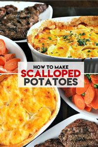 Scalloped potatoes are a great side dish to any meal. Potatoes, layered with onion, flour, seasonings and butter, baked, and topped with a little cheese... ready to devour!