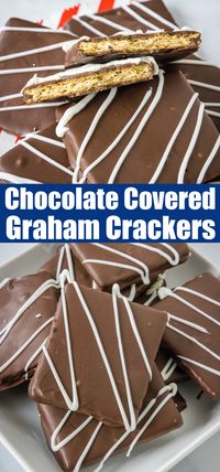 These Chocolate Covered Graham Crackers are such a fun and easy no bake treat you can make any time of year! Decorate with sprinkles or colored chocolate for the holidays or any occasion.