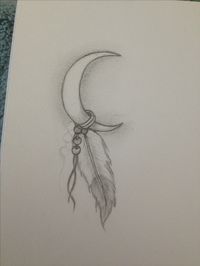 Drew my next tattoo its my Indian name. White moon feather