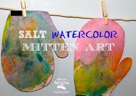 Mom to 2 Posh Lil Divas: Salt Watercolor Mitten Art in Preschool