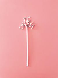 "Your not a regular couple, you're a cool couple-- so grab these super sleek, modern custom name drink stirrers! I hand-letter the couple's name in my signature style of calligraphy, then laser cut the stirrers in the color acrylic of your choice! SIZE: Approx. 6.5\" tall (if you need taller for champagne glasses or shorter for coupe glasses let me know so we can adjust the size) Names on the stirrers are approx. 2\" wide COLORS: See all of our color options in the last photo of the listing! SET