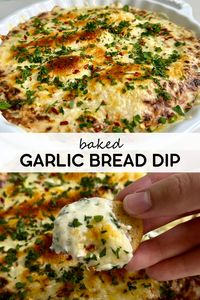 This cheesy baked garlic bread dip is loaded with roasted garlic and creamy cheeses- all the delicious flavors of garlic bread baked into a crowd-pleasing dip! Any recipe that begins with roasting garlic and shallots is guaranteed to be a hit and I love having simple recipes like this in my back pocket for when I need something quick and easy for an appetizer or snack!