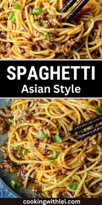 Bored of the red tomato sauce pasta? Try these Asian-style ground beef spathetti.