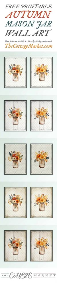 Free Printable Autumn Mason Jar Wall Art - The Cottage Market